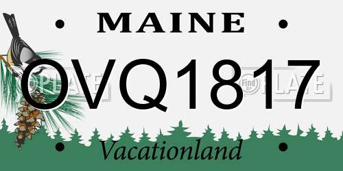 OVQ1817 Maine License Plate