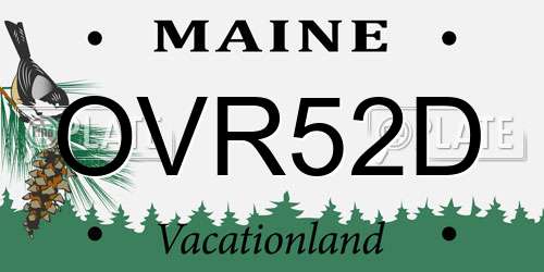 OVR52D Maine License Plate