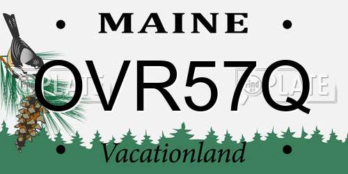 OVR57Q Maine License Plate