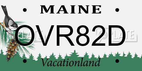 OVR82D Maine License Plate