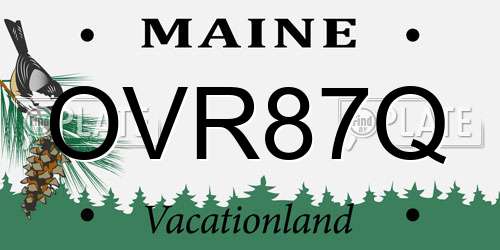 OVR87Q Maine License Plate