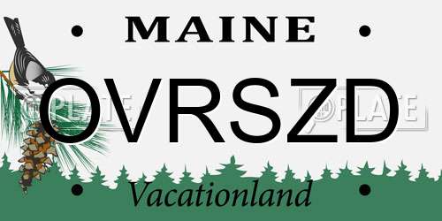 OVRSZD Maine License Plate