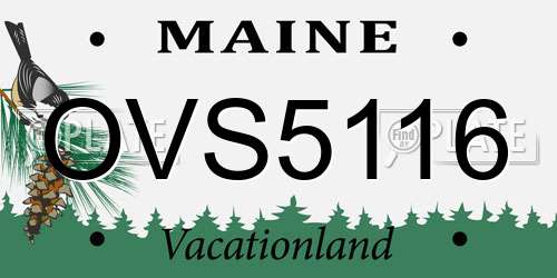 OVS5116 Maine License Plate