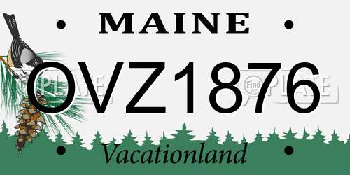 OVZ1876 Maine License Plate
