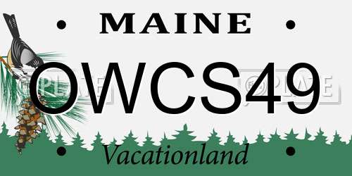 OWCS49 Maine License Plate