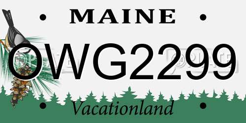 OWG2299 Maine License Plate