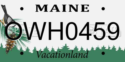 OWH0459 Maine License Plate