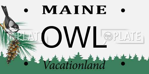 OWL Maine License Plate