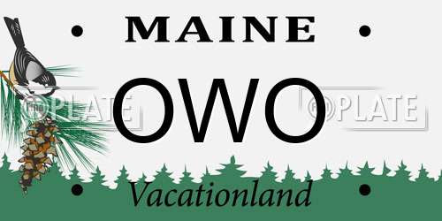 OWO Maine License Plate