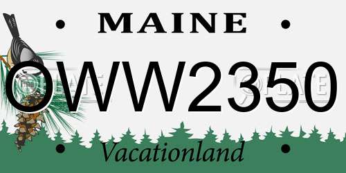 OWW2350 Maine License Plate