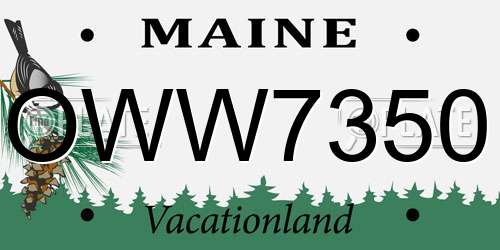 OWW7350 Maine License Plate