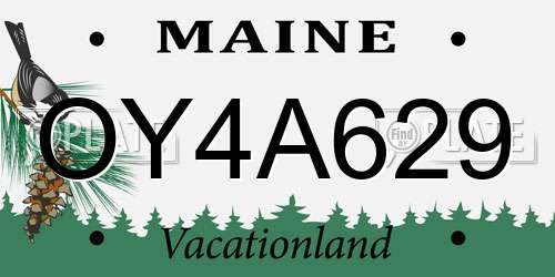 OY4A629 Maine License Plate