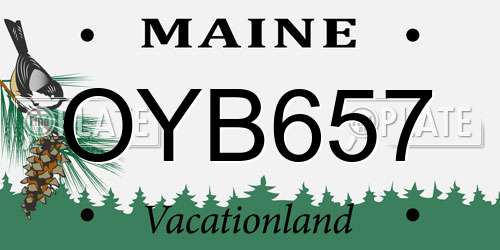OYB657 Maine License Plate