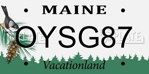 OYSG87 Maine License Plate