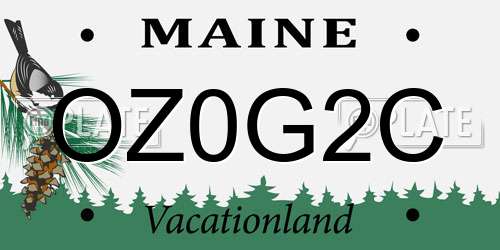 OZ0G2C Maine License Plate