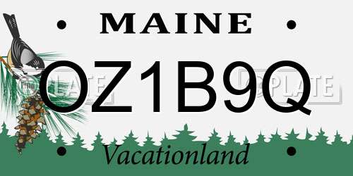 OZ1B9Q Maine License Plate