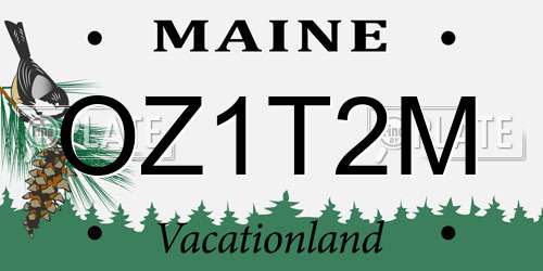 OZ1T2M Maine License Plate