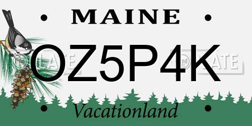 OZ5P4K Maine License Plate