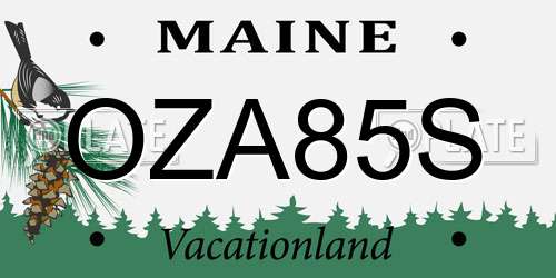 OZA85S Maine License Plate