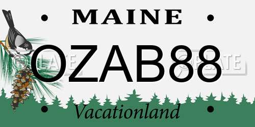 OZAB88 Maine License Plate