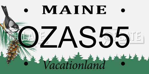 OZAS55 Maine License Plate