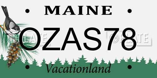 OZAS78 Maine License Plate