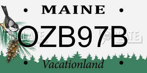OZB97B Maine License Plate