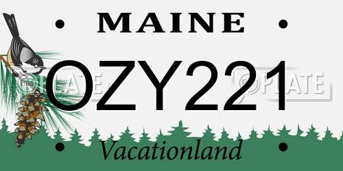 OZY221 Maine License Plate