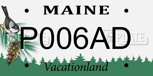 P006AD Maine License Plate
