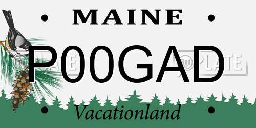 P00GAD Maine License Plate