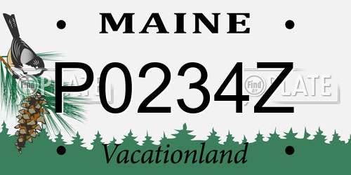 P0234Z Maine License Plate