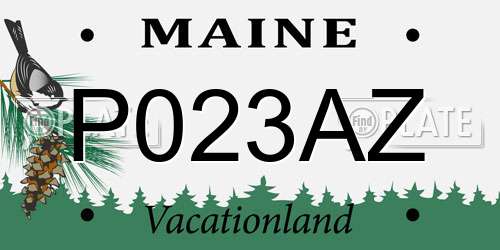 P023AZ Maine License Plate