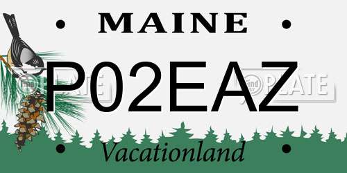 P02EAZ Maine License Plate