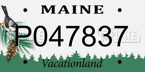P047837 Maine License Plate