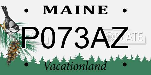 P073AZ Maine License Plate