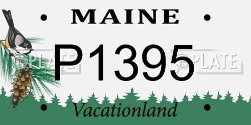P1395 Maine License Plate