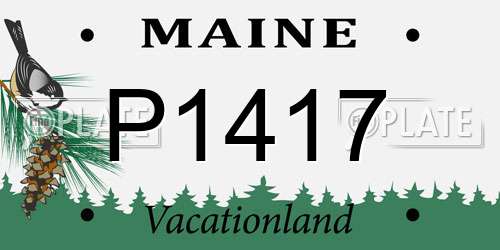 P1417 Maine License Plate