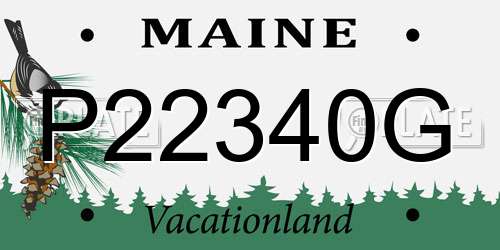 P22340G Maine License Plate