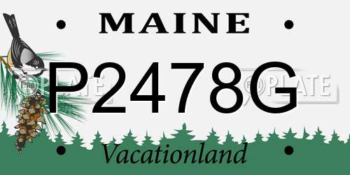 P2478G Maine License Plate