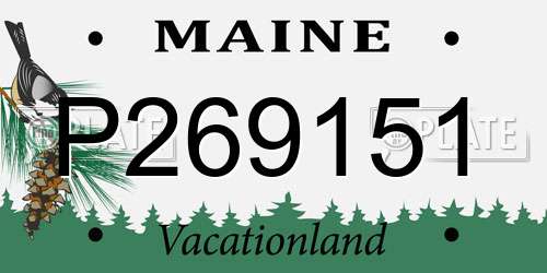 P269151 Maine License Plate