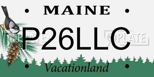 P26LLC Maine License Plate