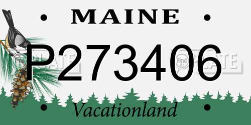 P273406 Maine License Plate