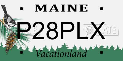 P28PLX Maine License Plate