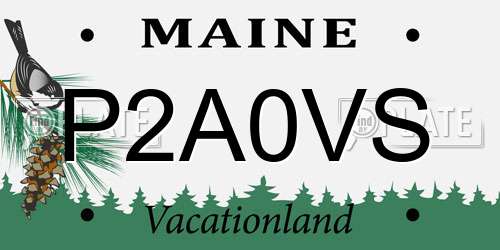 P2A0VS Maine License Plate