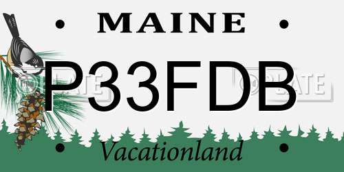 P33FDB Maine License Plate