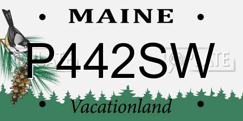 P442SW Maine License Plate