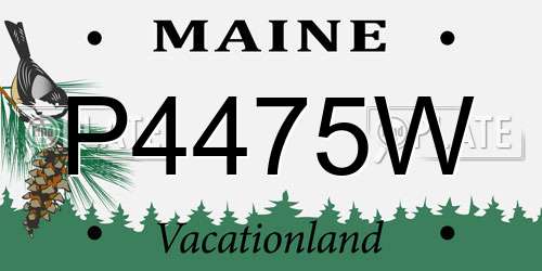 P4475W Maine License Plate