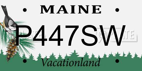 P447SW Maine License Plate
