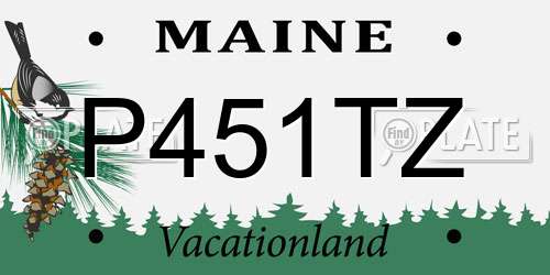 P451TZ Maine License Plate