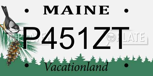 P451ZT Maine License Plate